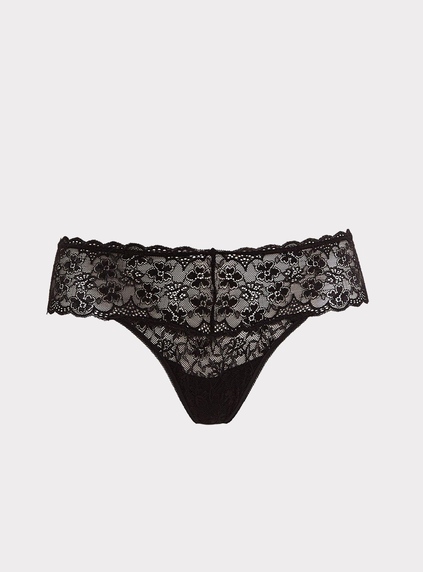 Plus Size - Lacey Mid-Rise Thong Panty - Torrid