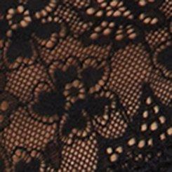 Plus Size Lace Mid-Rise Thong Panty, RICH BLACK, swatch