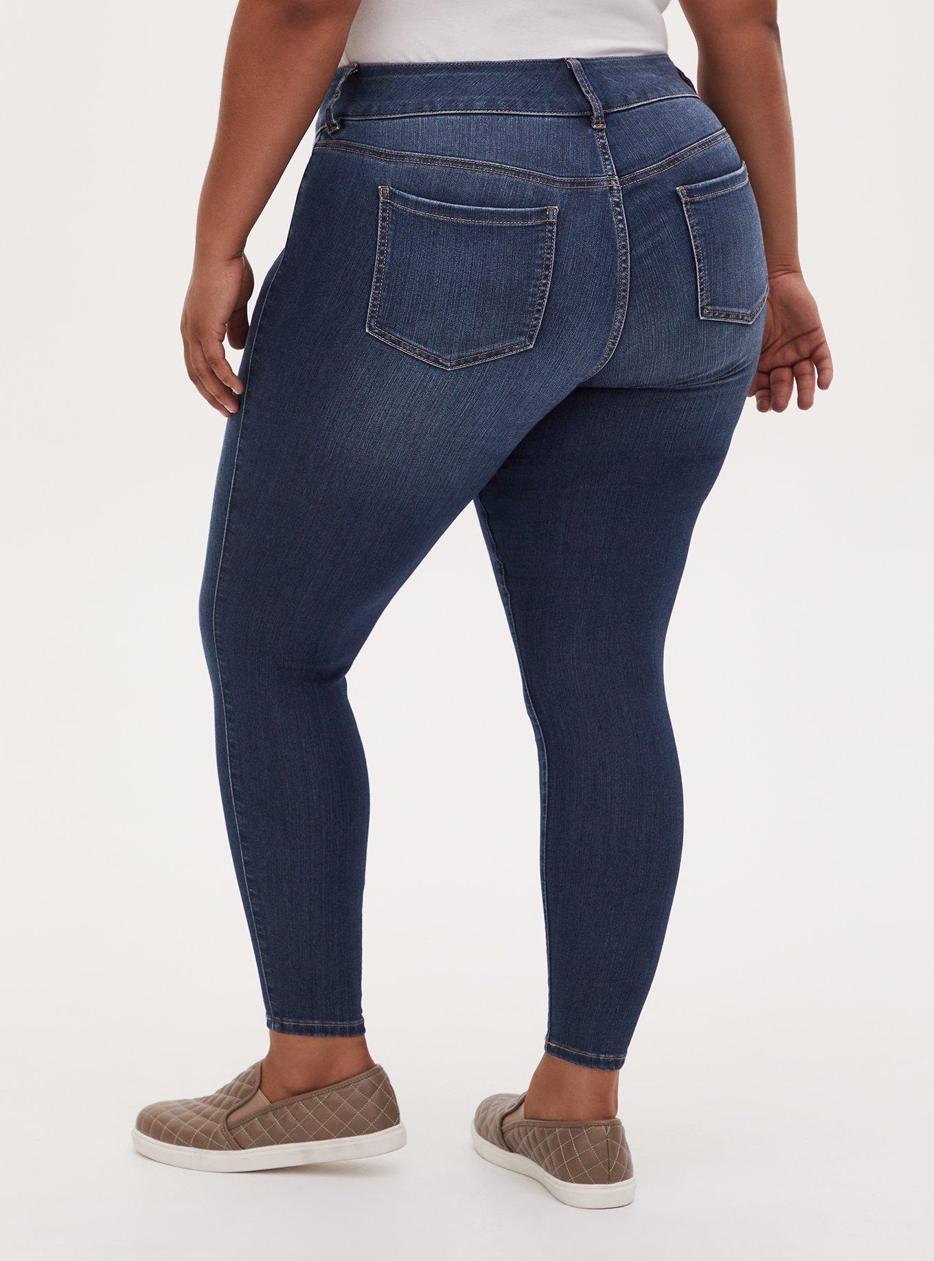 Wine Mid Rise Hyperstretch Skinny Jeggings