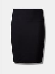 Mini Jersey Foldover Pencil Skirt, DEEP BLACK, hi-res