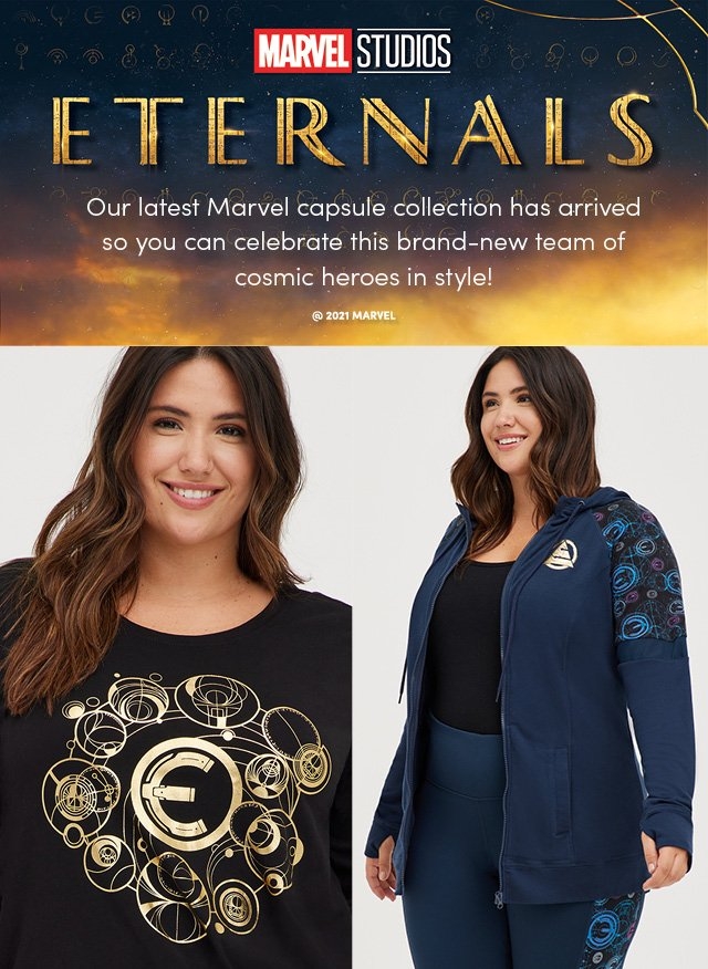 Marvel Studios Eternals. Our Latest Marvel capsule collection has arrived so you can celebrate this brand-new team of cosmic heroes in style!