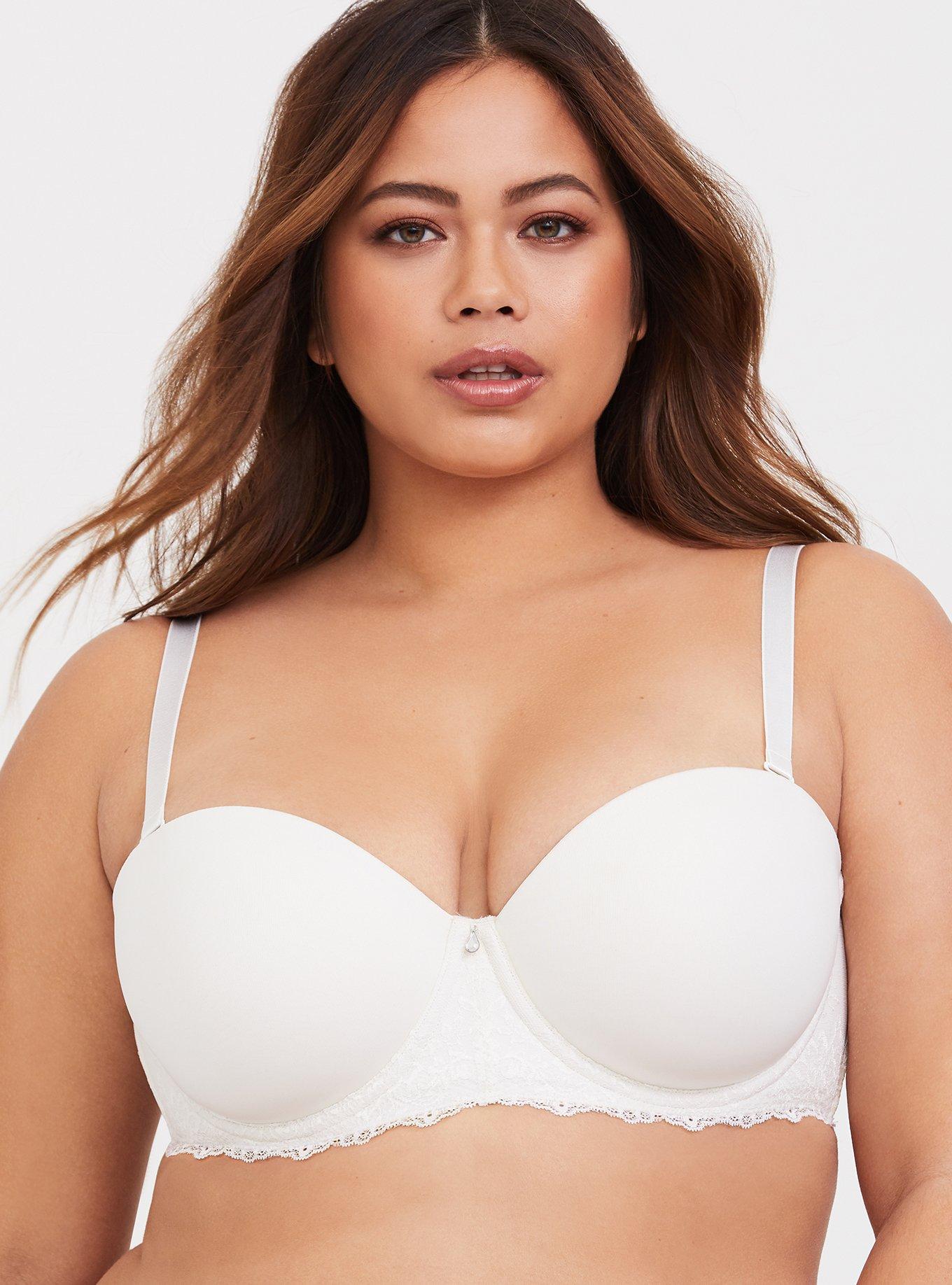 Torrid Curves Size 40DD Strapless Push-Up Bra Two Tone Lace Deep