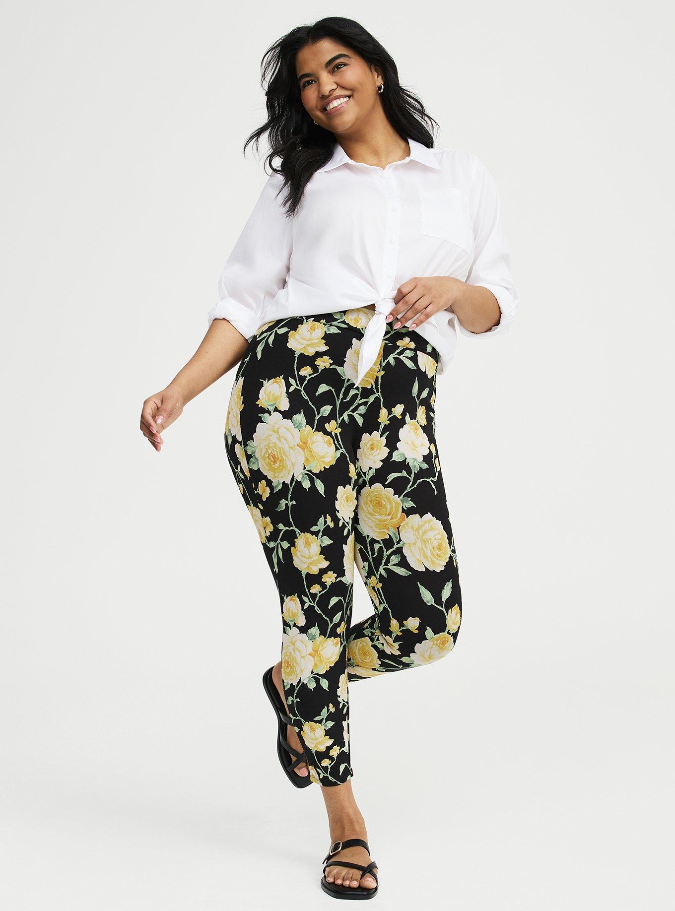 Crop Signature Legging, ROMANCE FLORAL BLACK, alternate