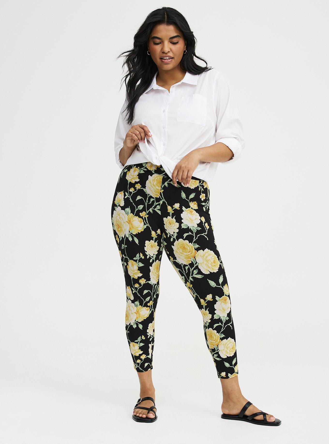Crop Signature Legging, ROMANCE FLORAL BLACK, hi-res