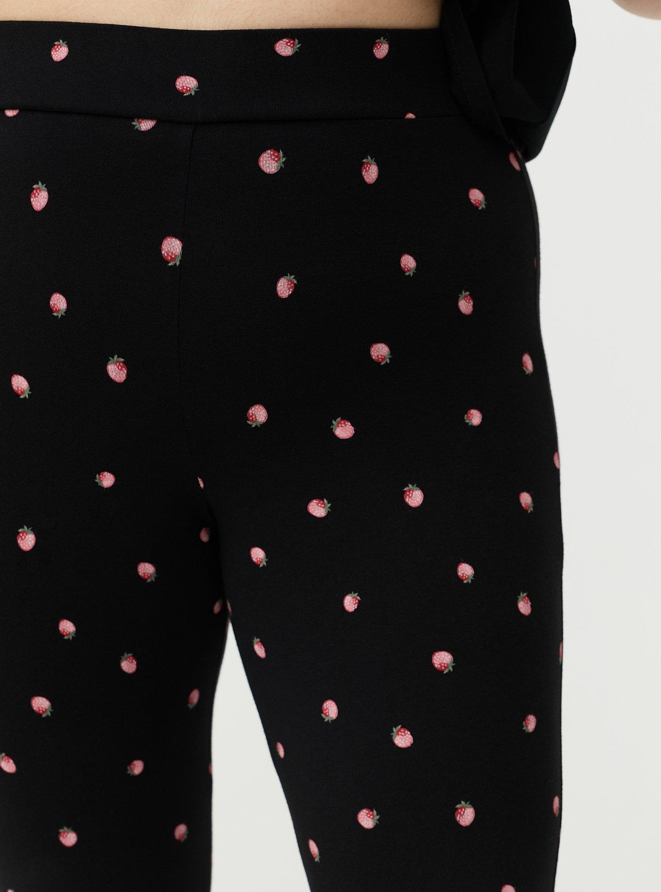Crop Signature Legging, SPACED STRAWBERRY BLACK, alternate