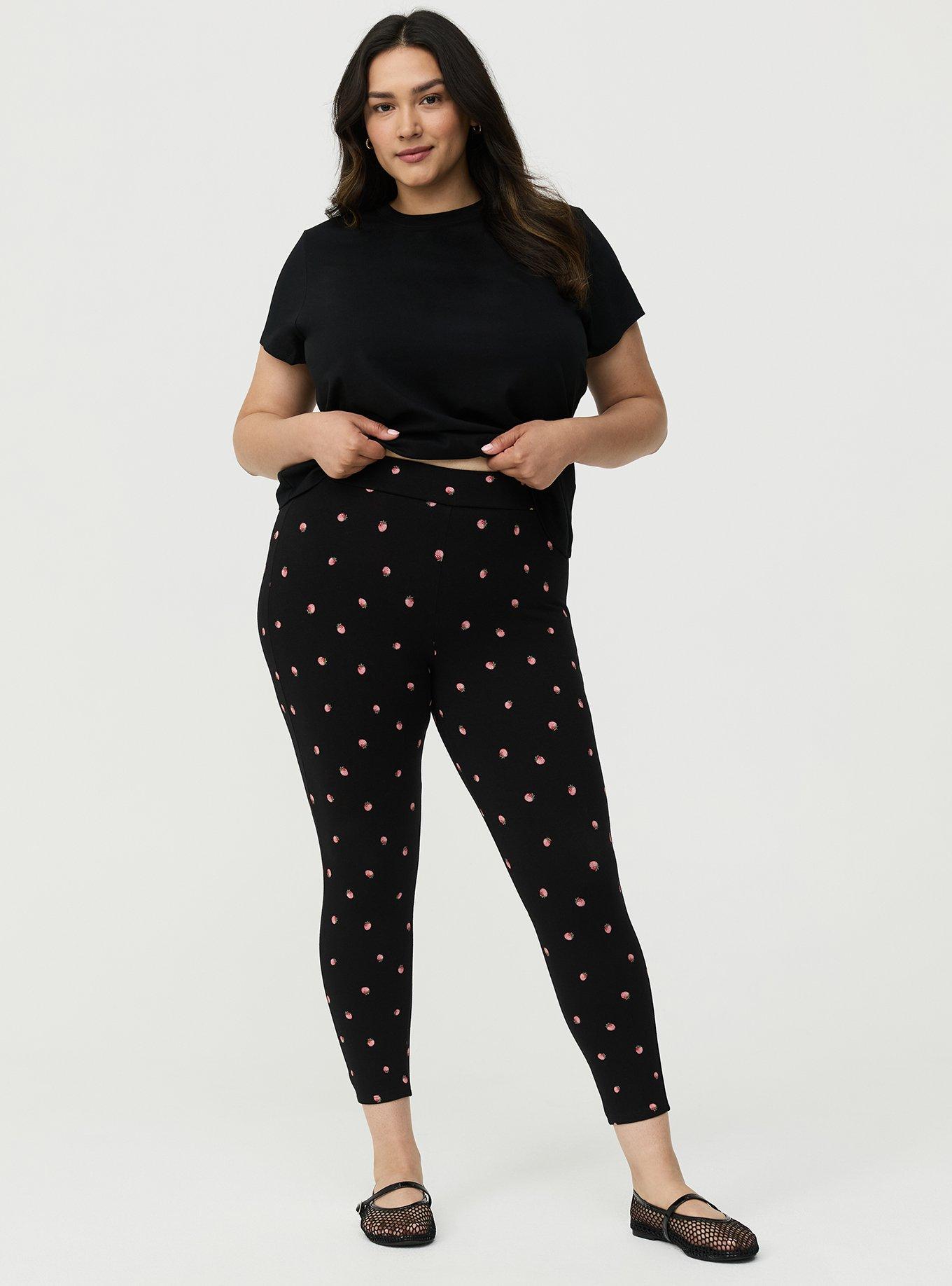 Crop Signature Legging, SPACED STRAWBERRY BLACK, alternate