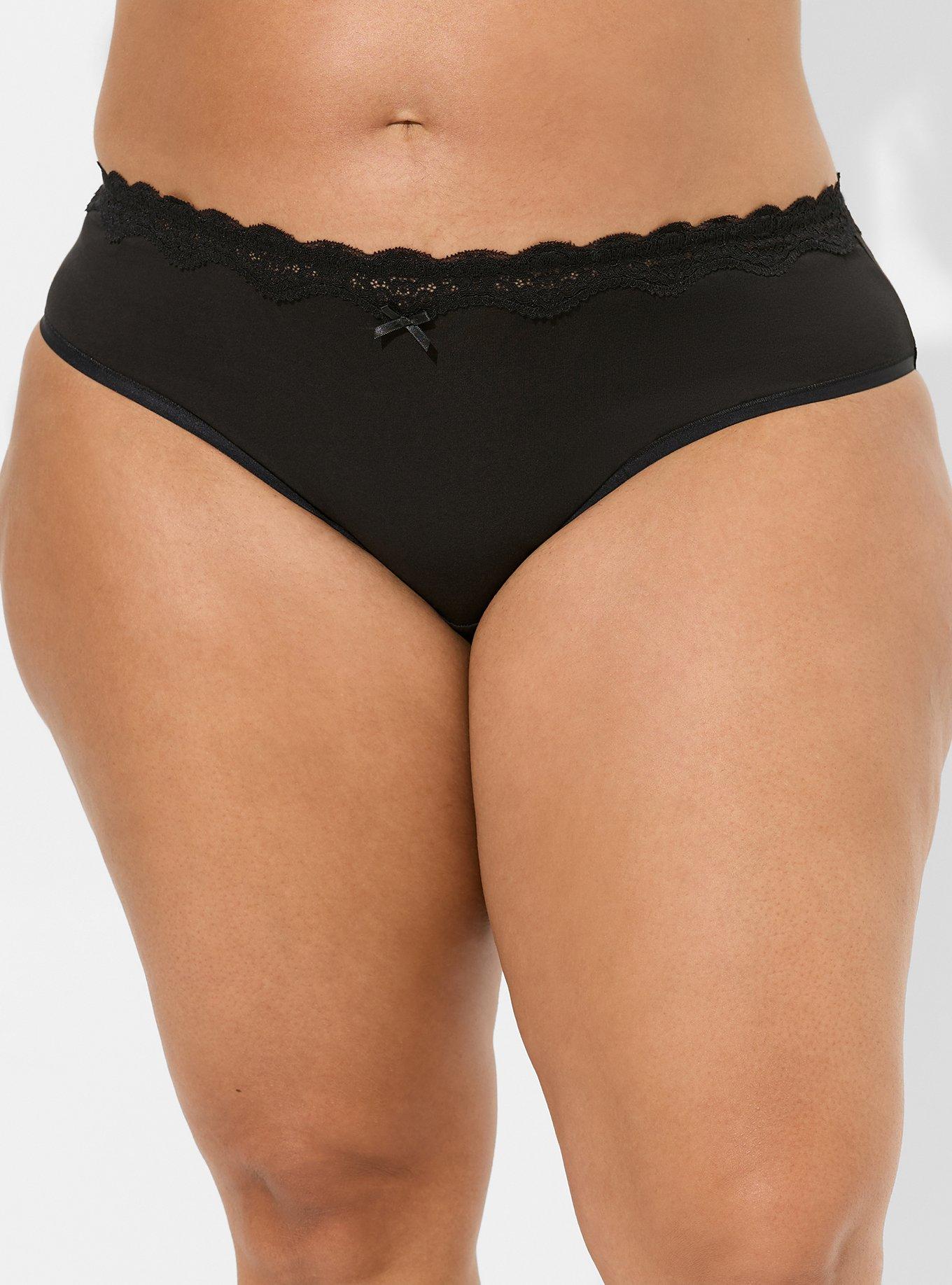 Cotton Mid-Rise Hipster Lace Trim Panty