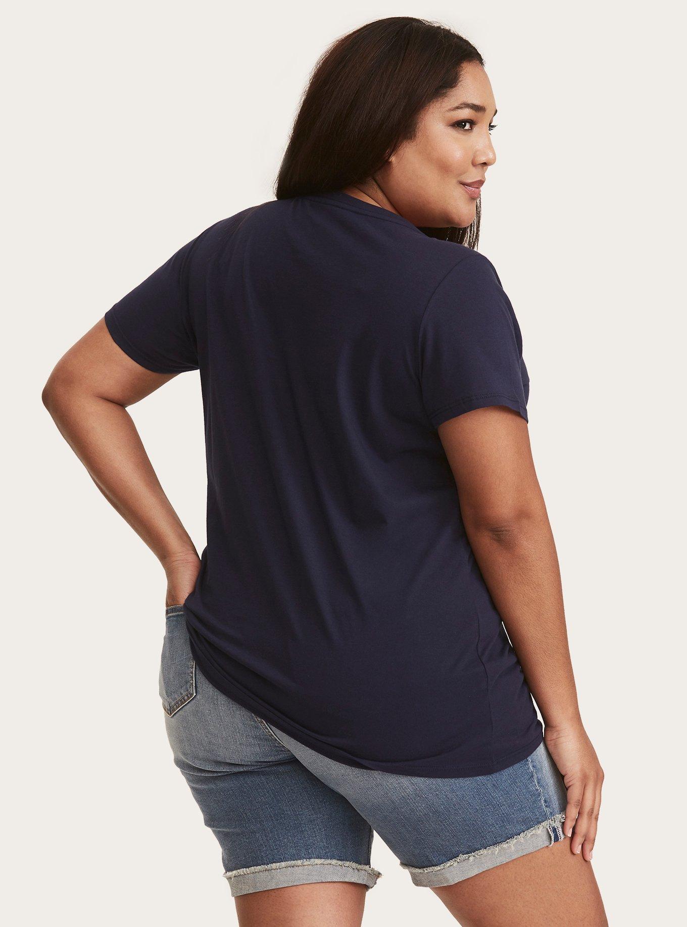 Plus Size - NFL Cowboys Navy V-neck Slim Fit Tee - Torrid