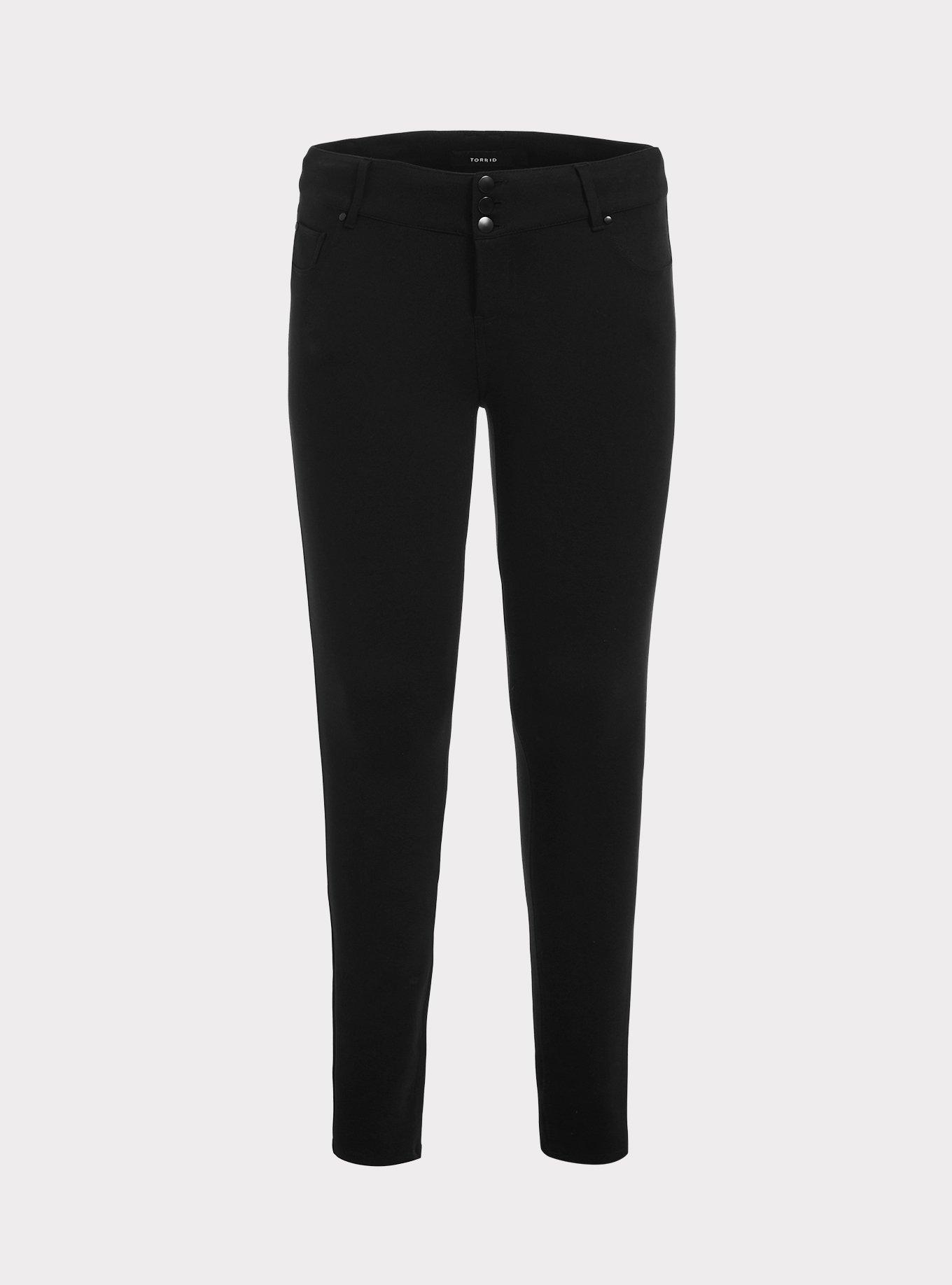 Plus Size - Studio Signature Premium Ponte Stretch Trouser - Black