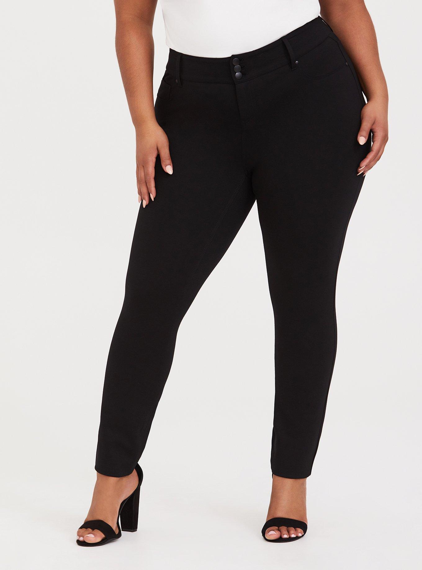 Plus Size - Studio Signature Premium Ponte Stretch Trouser - Black