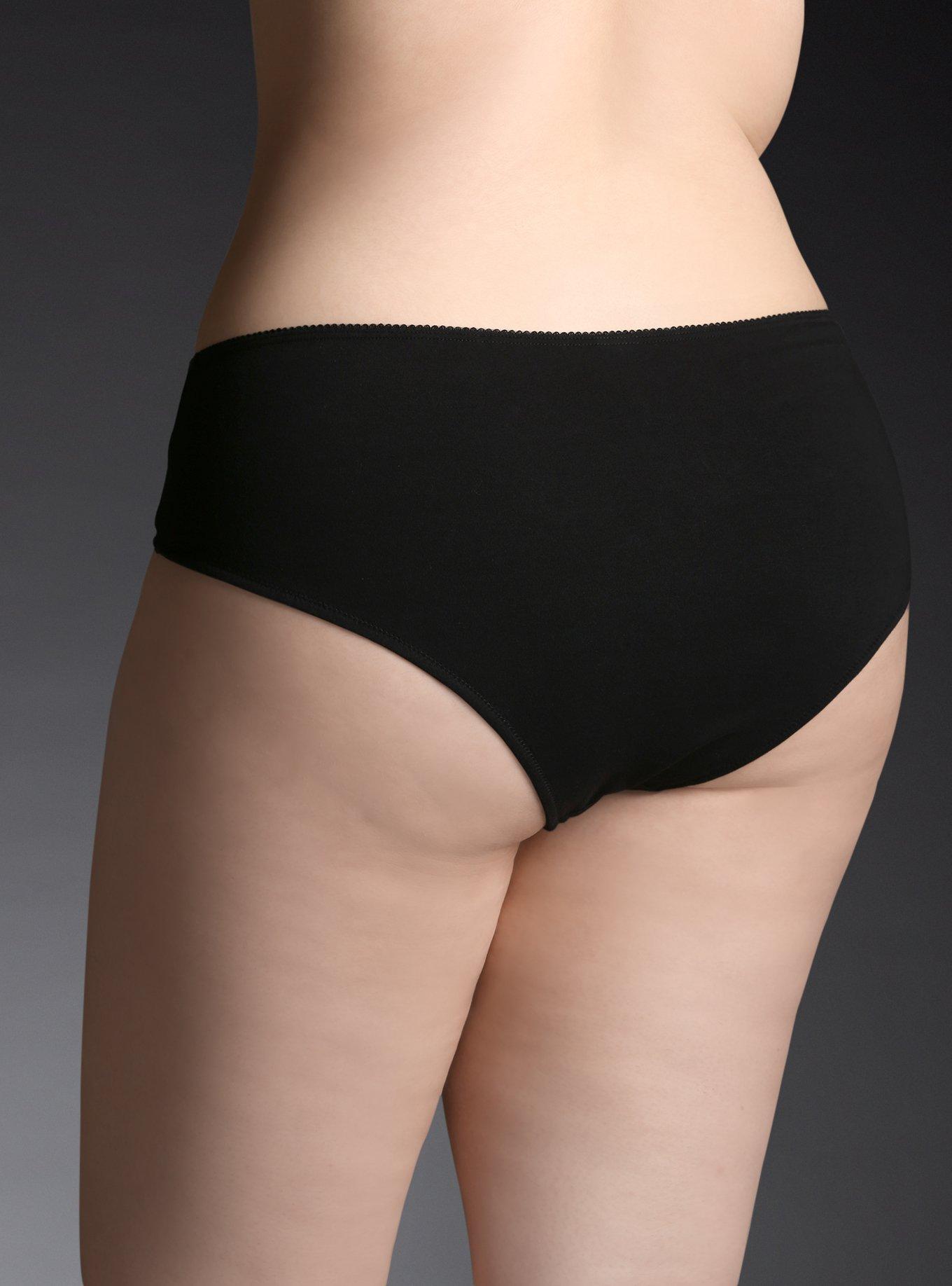 Plus Size Batman Cotton Hipster Panty, RICH BLACK, alternate