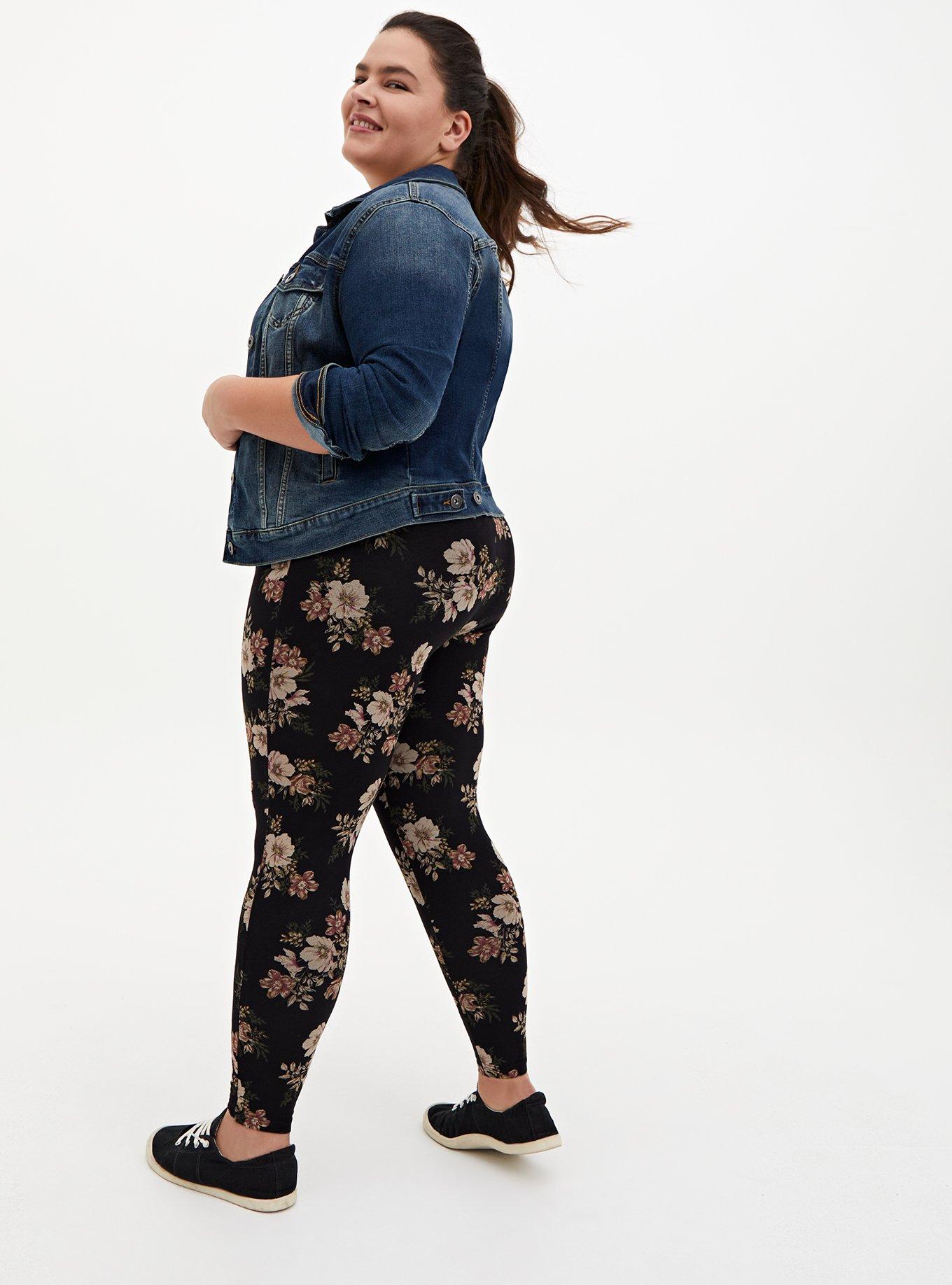 Plus Size Floral Leggings