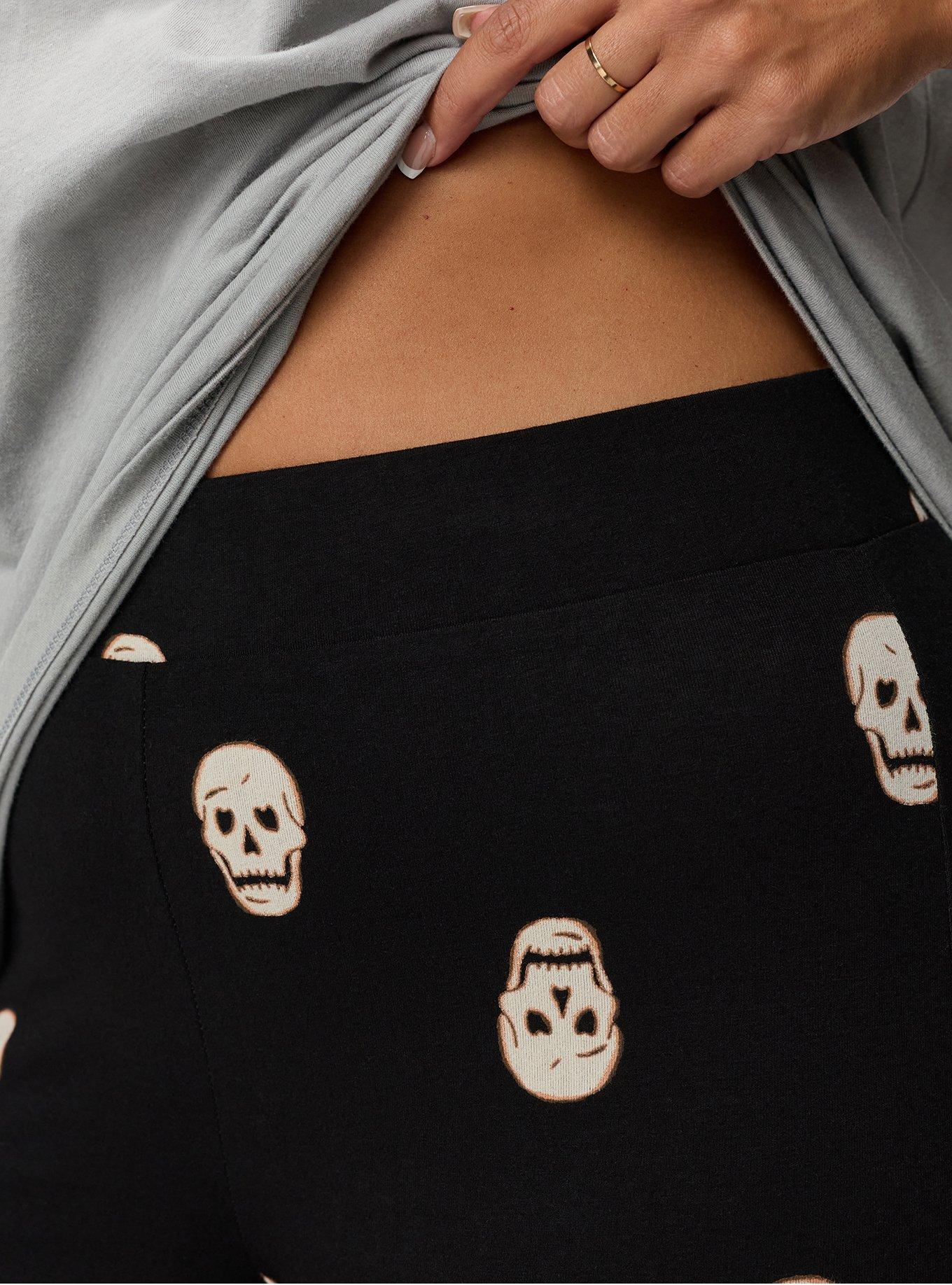 Plus Size Full-Length Legging, MOODY SKULLS DEEP BLACK, alternate