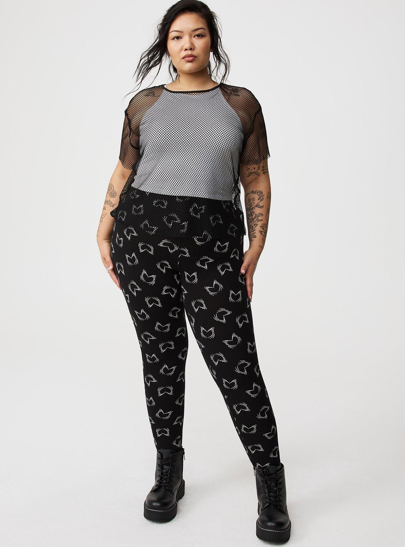 Plus Size Full-Length Legging, HEARTY SKELETON HANDS DEEP BLACK, hi-res