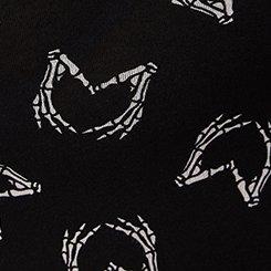 Plus Size Full-Length Legging, HEARTY SKELETON HANDS DEEP BLACK, swatch