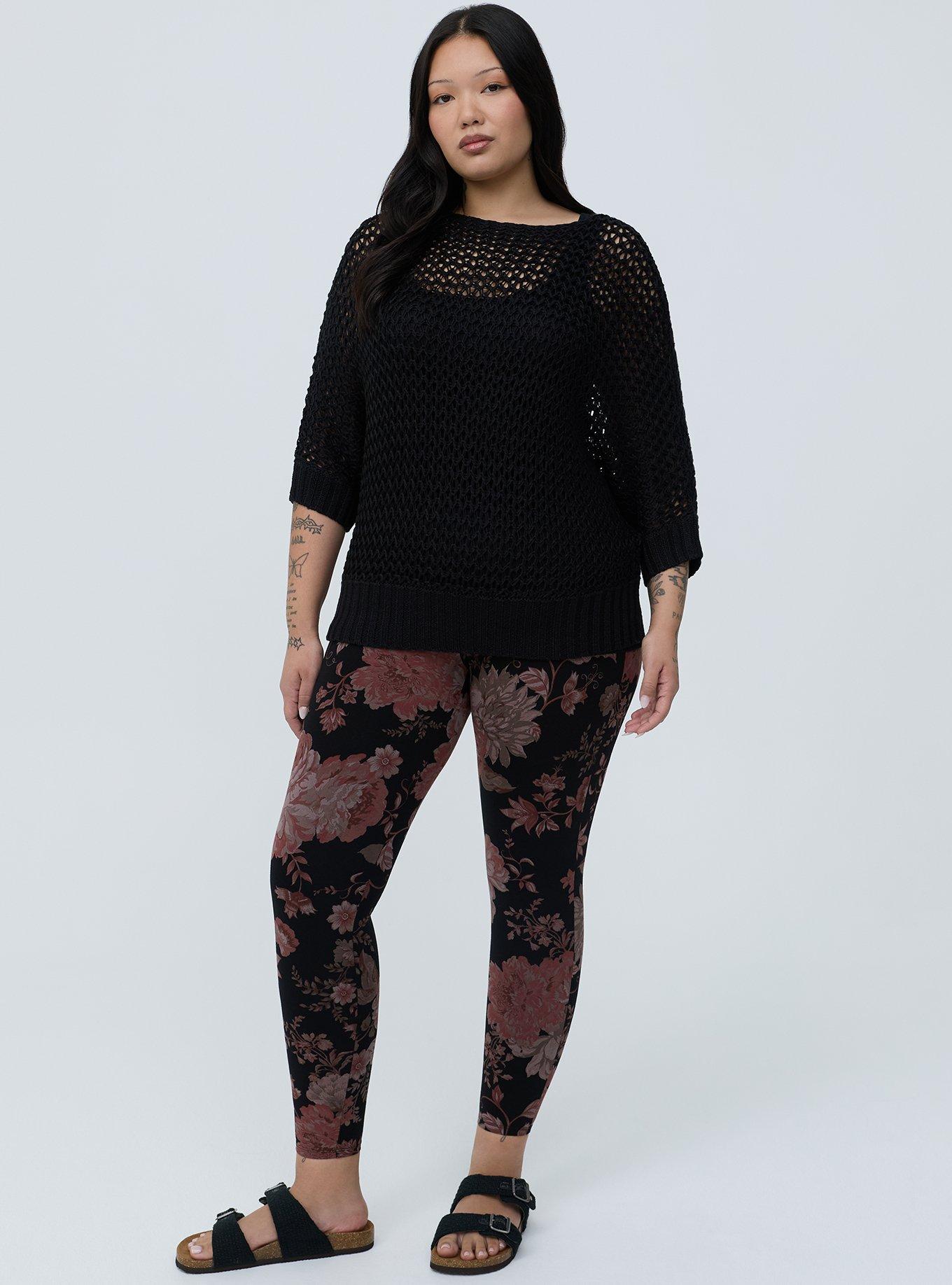 Full-Length Legging, HIDING FLORAL DEEP BLACK, hi-res