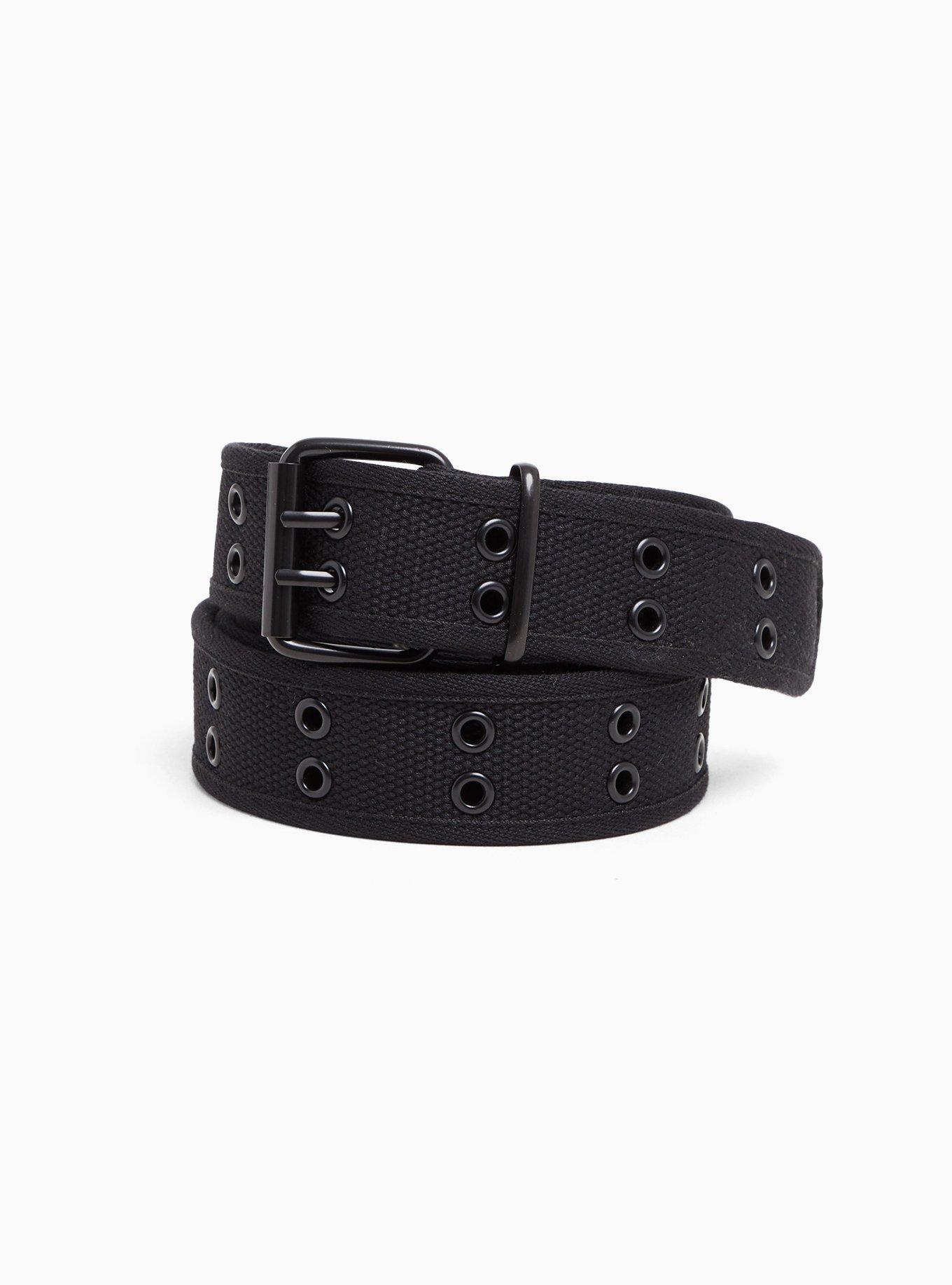 Plus Size - Black Canvas Double Hole Belt - Torrid