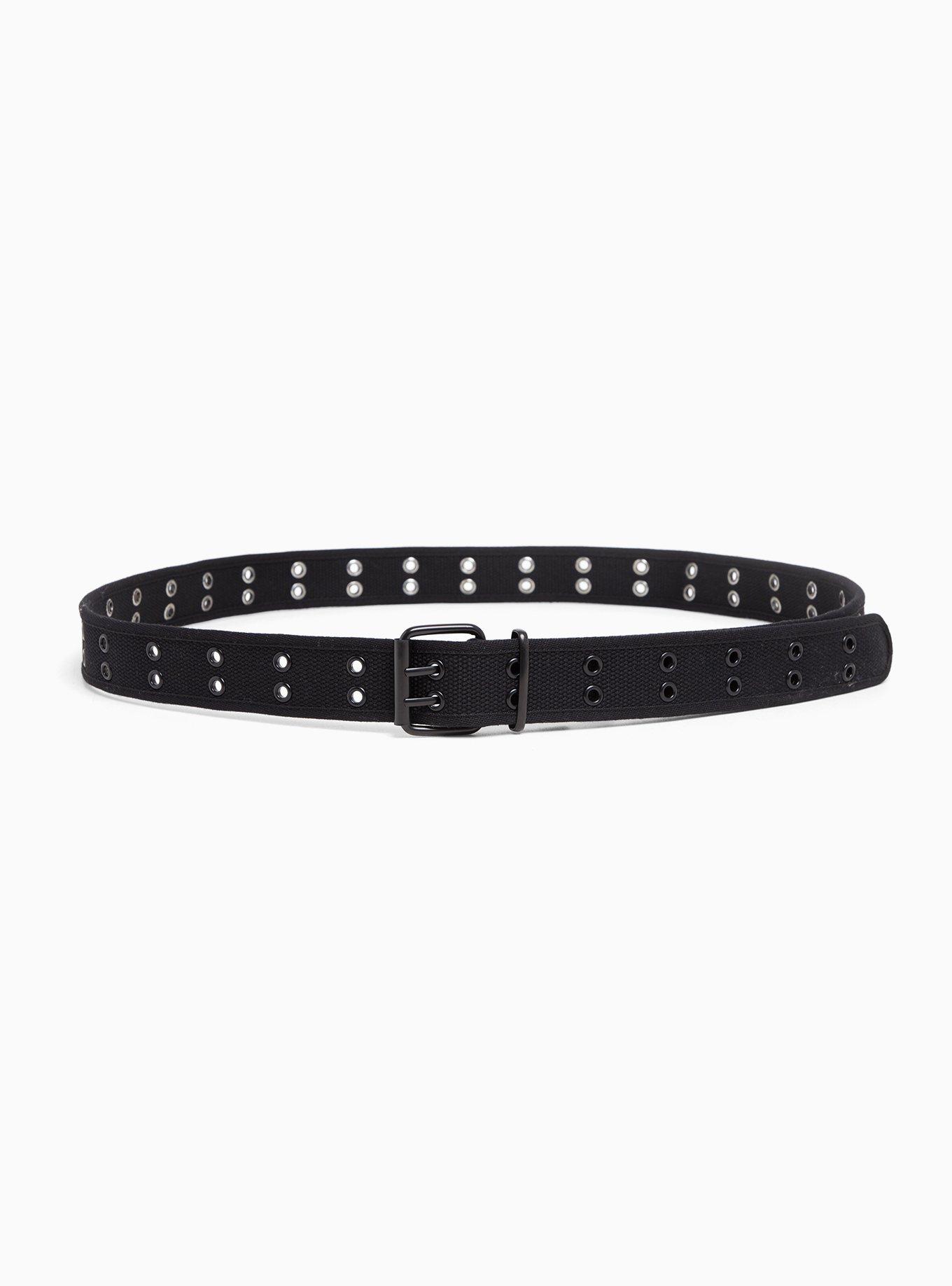 No Boundaries Women's Double Grommet Reversible Belt, Black/White