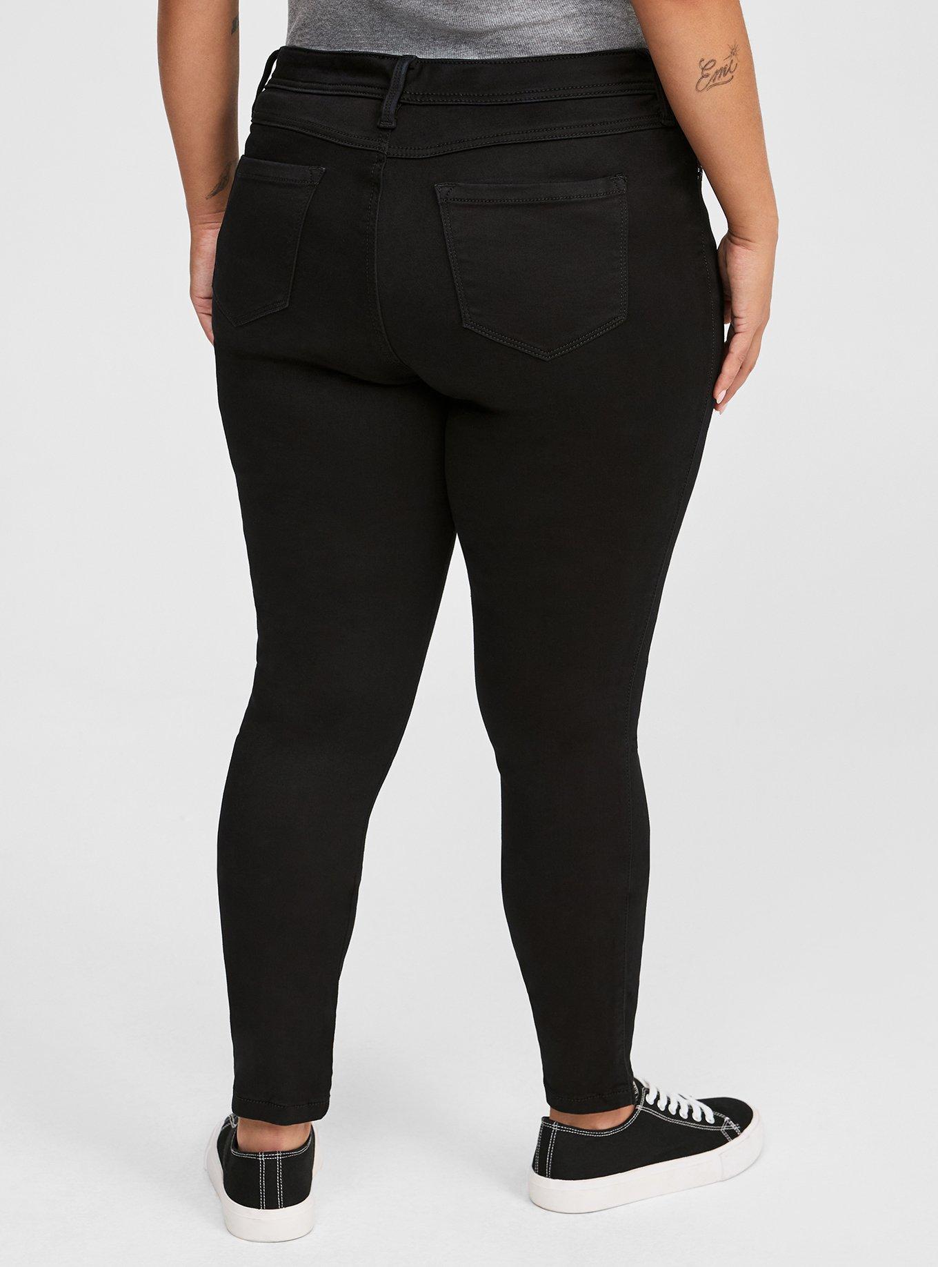 Plus Size - Luxe Skinny Jean - Sateen Stretch Black - Torrid