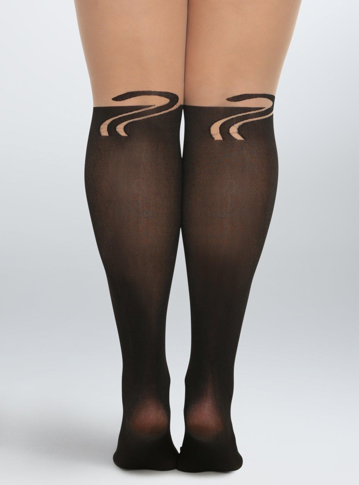 Plus Size Black Cat Tights Torrid