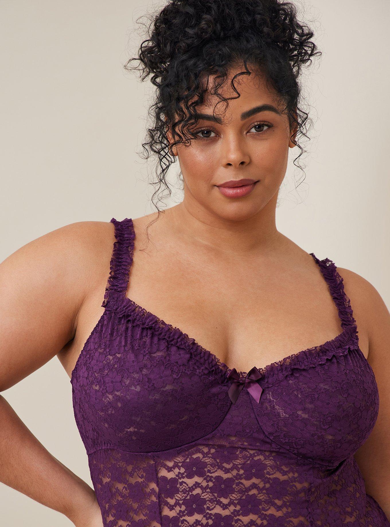 Plus Size Lace Trim Babydoll