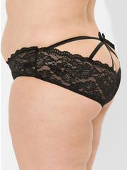 Simply Lace Mid-Rise Hipster Cage Back Panty, RICH BLACK, alternate