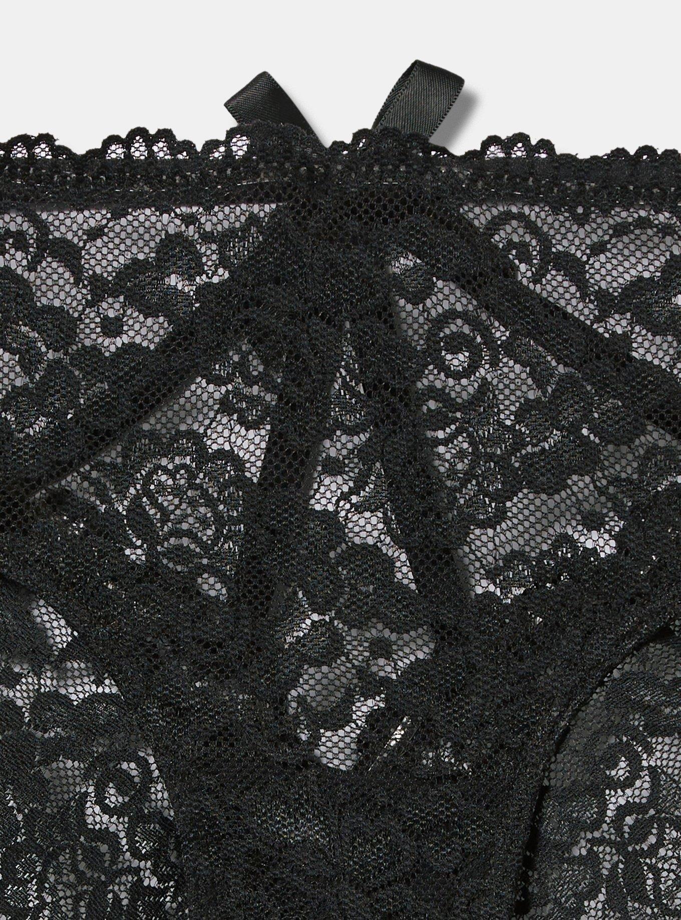 Plus Size - Black & Purple Lace Caged Hipster Panty - Torrid