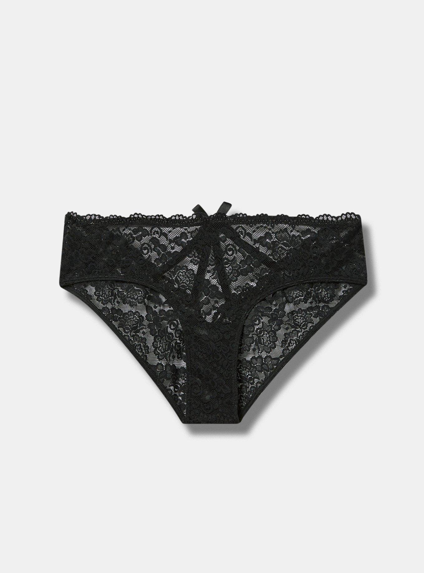 TORRID SORTER WOMENS Size 0 Black Caged Lace Hipster Panties