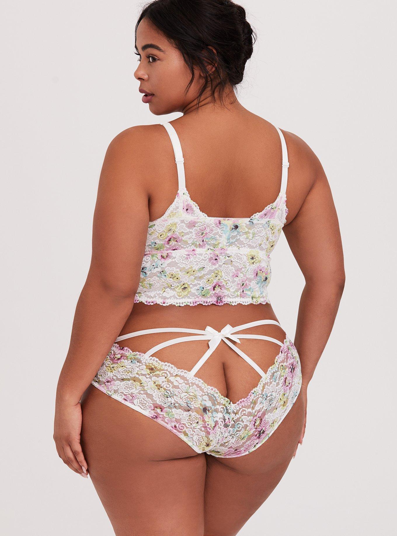 Plus Size - Simply Lace Mid-Rise Hipster Cage Back Panty - Torrid