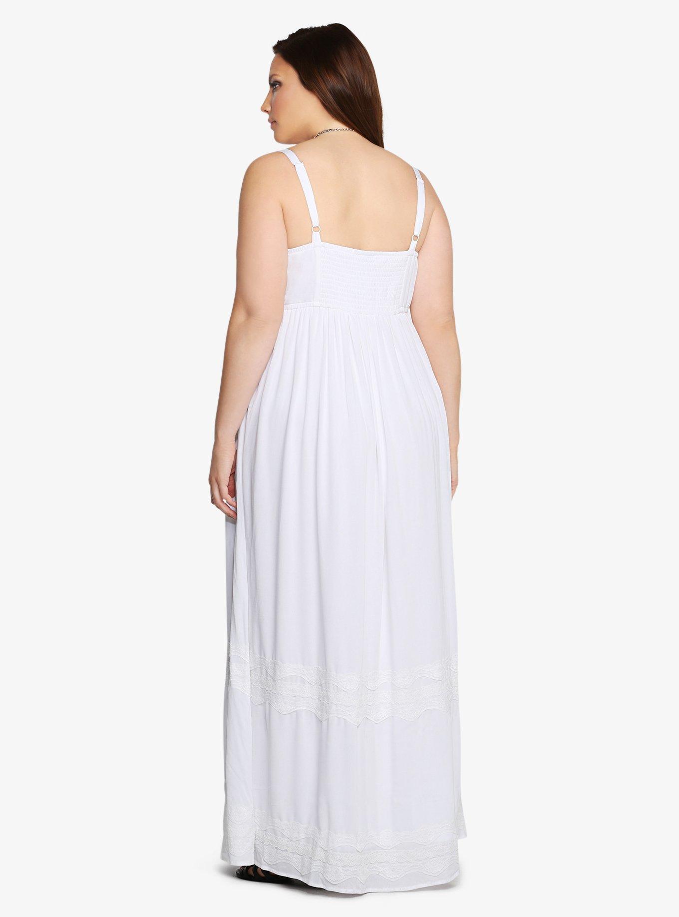 Plus Size - Gauze Lace Inset Tank Maxi Dress - Torrid