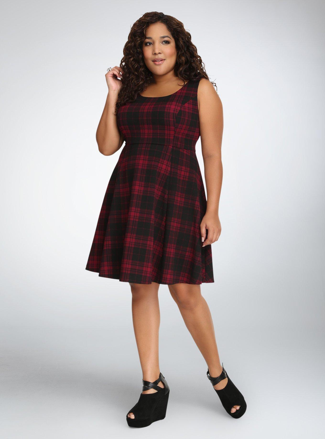 Plaid skater clearance dress