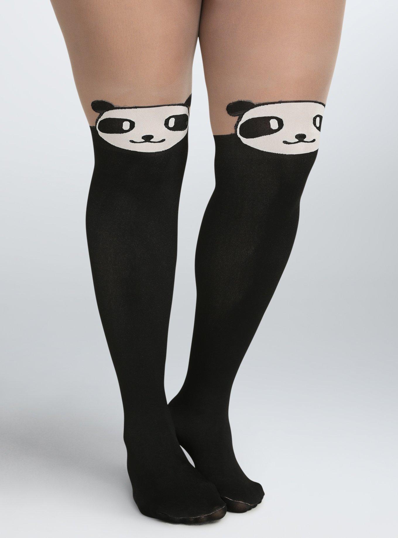 Panda Faux Thigh High Tights