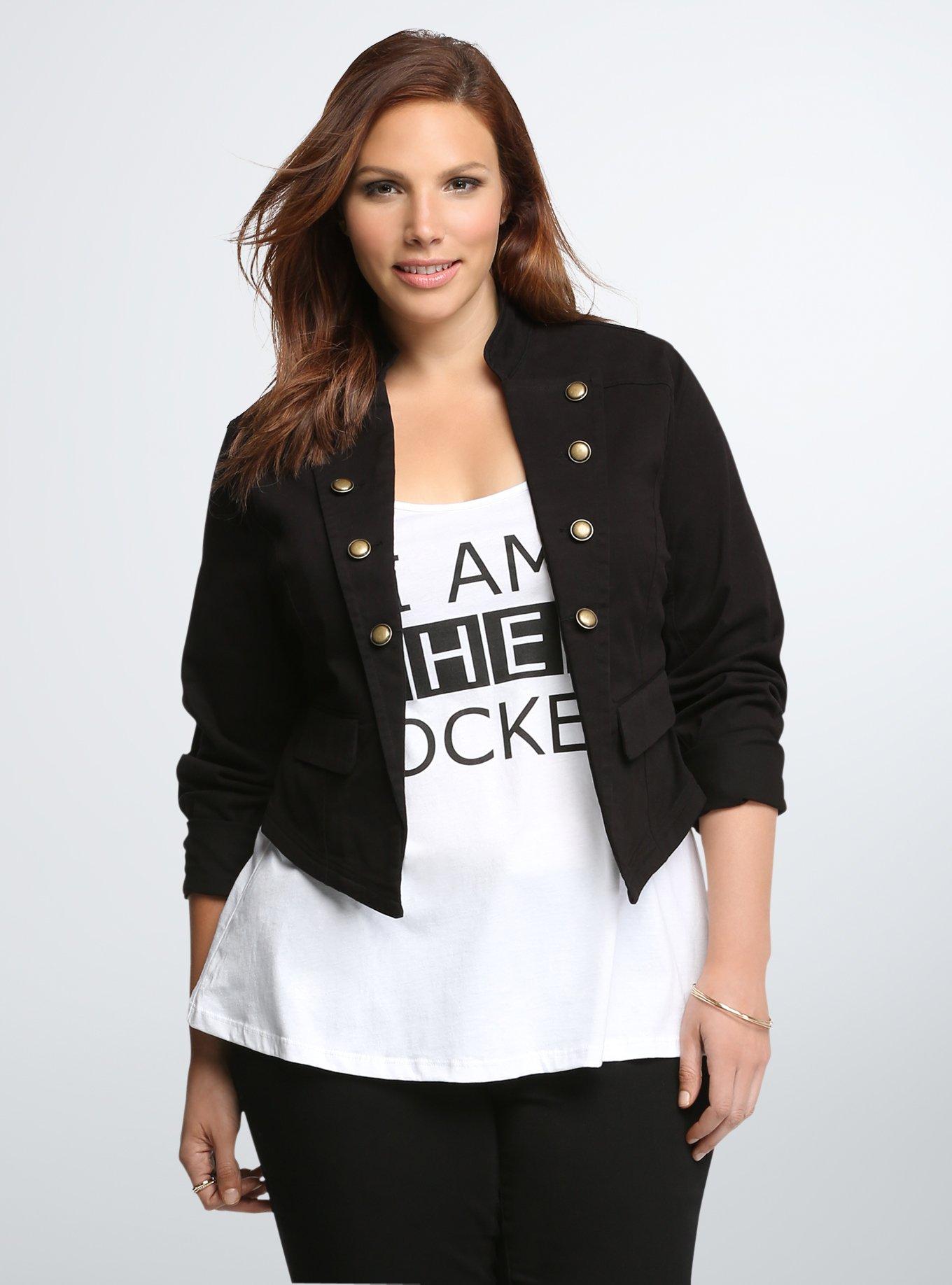 Plus size hotsell military style jacket