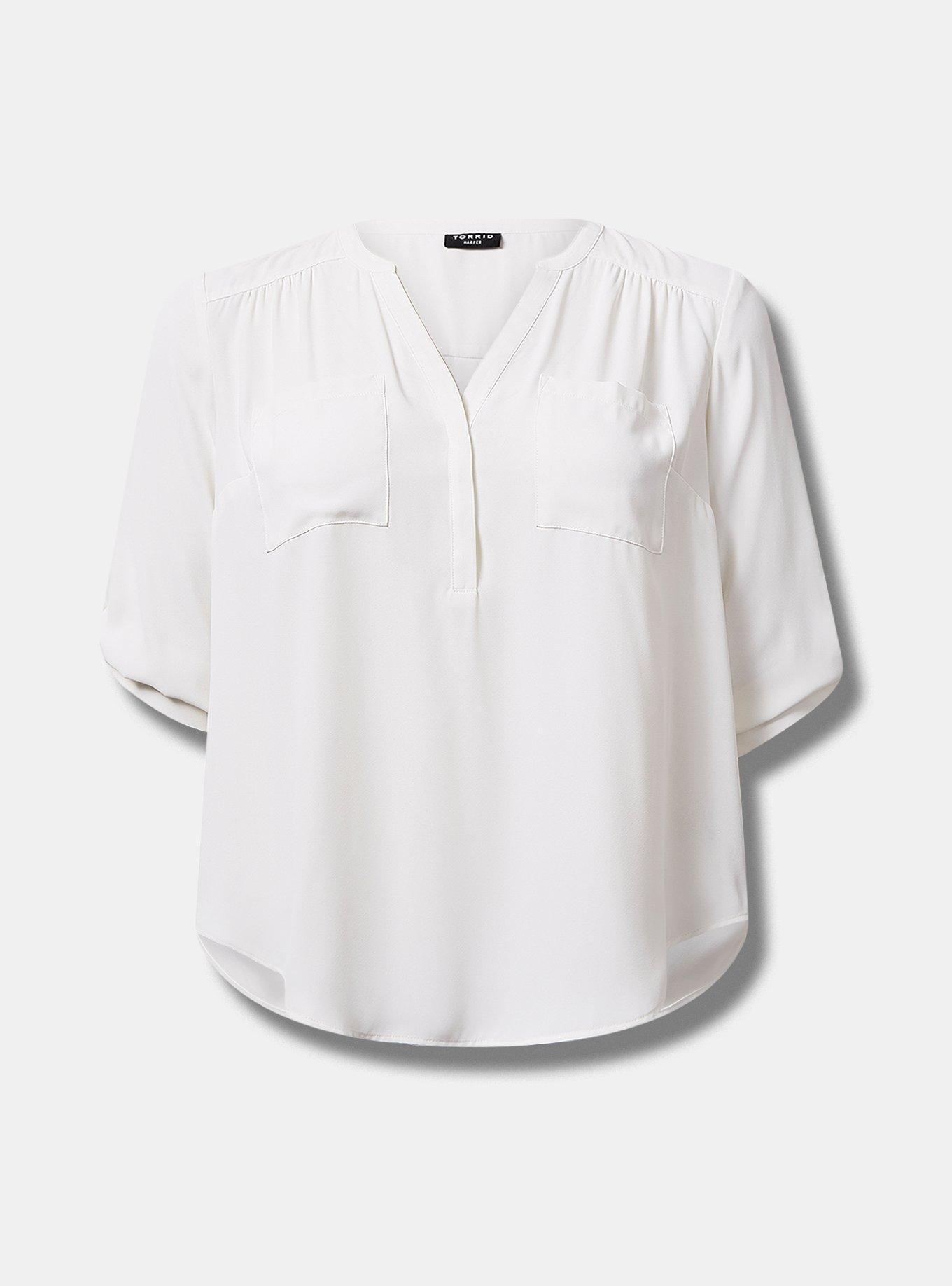 Buy White V-Neck Cotton Bubble Hem Top from Next Luxembourg