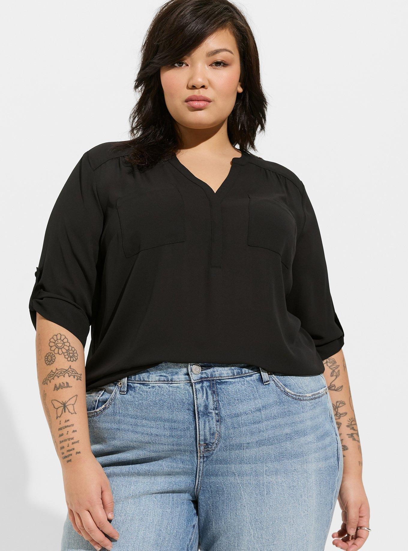 Plus Size - Harper Georgette Pullover 3/4 Sleeve Blouse - Torrid