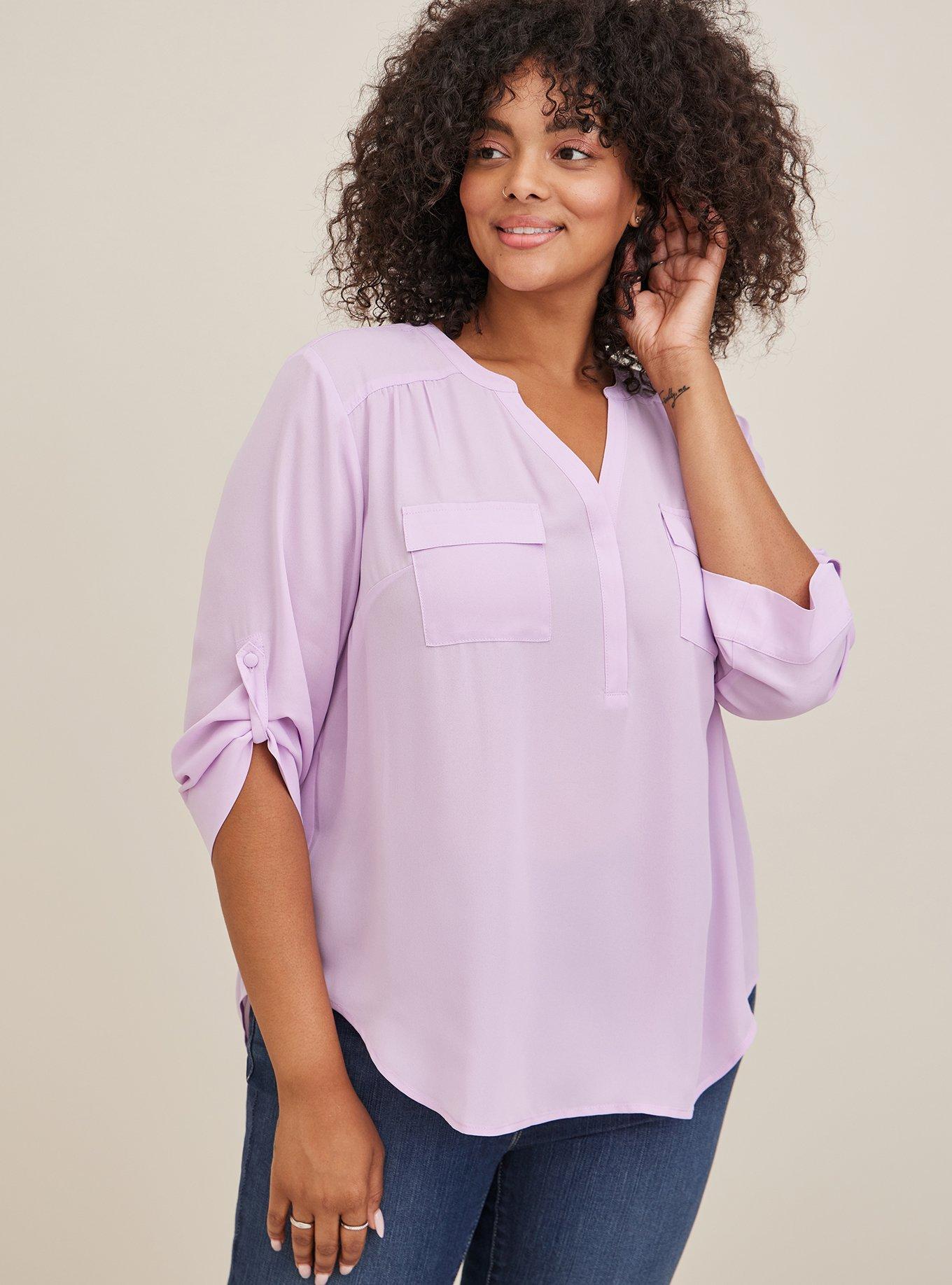 Plus Size - Harper Georgette Pullover 3/4 Sleeve Blouse - Torrid