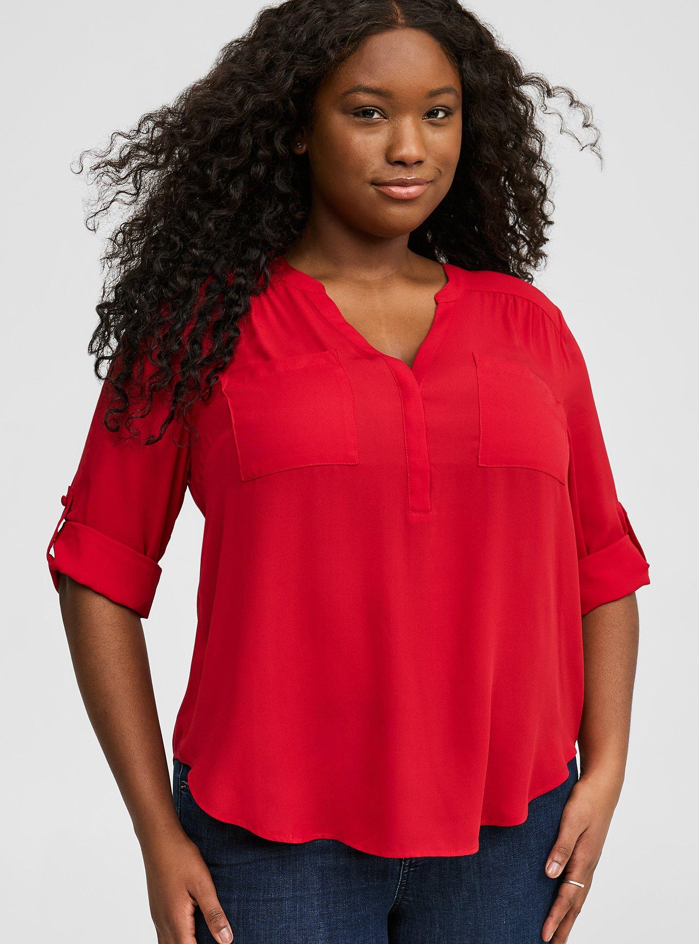 Купить Torrid Top Women's Plus Size 2X Harper Georgette Pullover 3