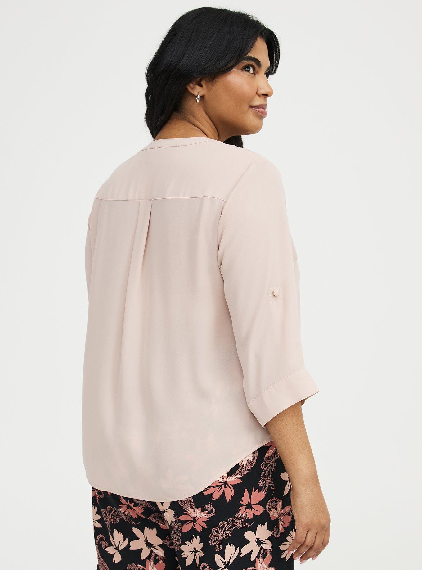 Harper Georgette 3/4 Sleeve Blouse, MUSHROOM, alternate