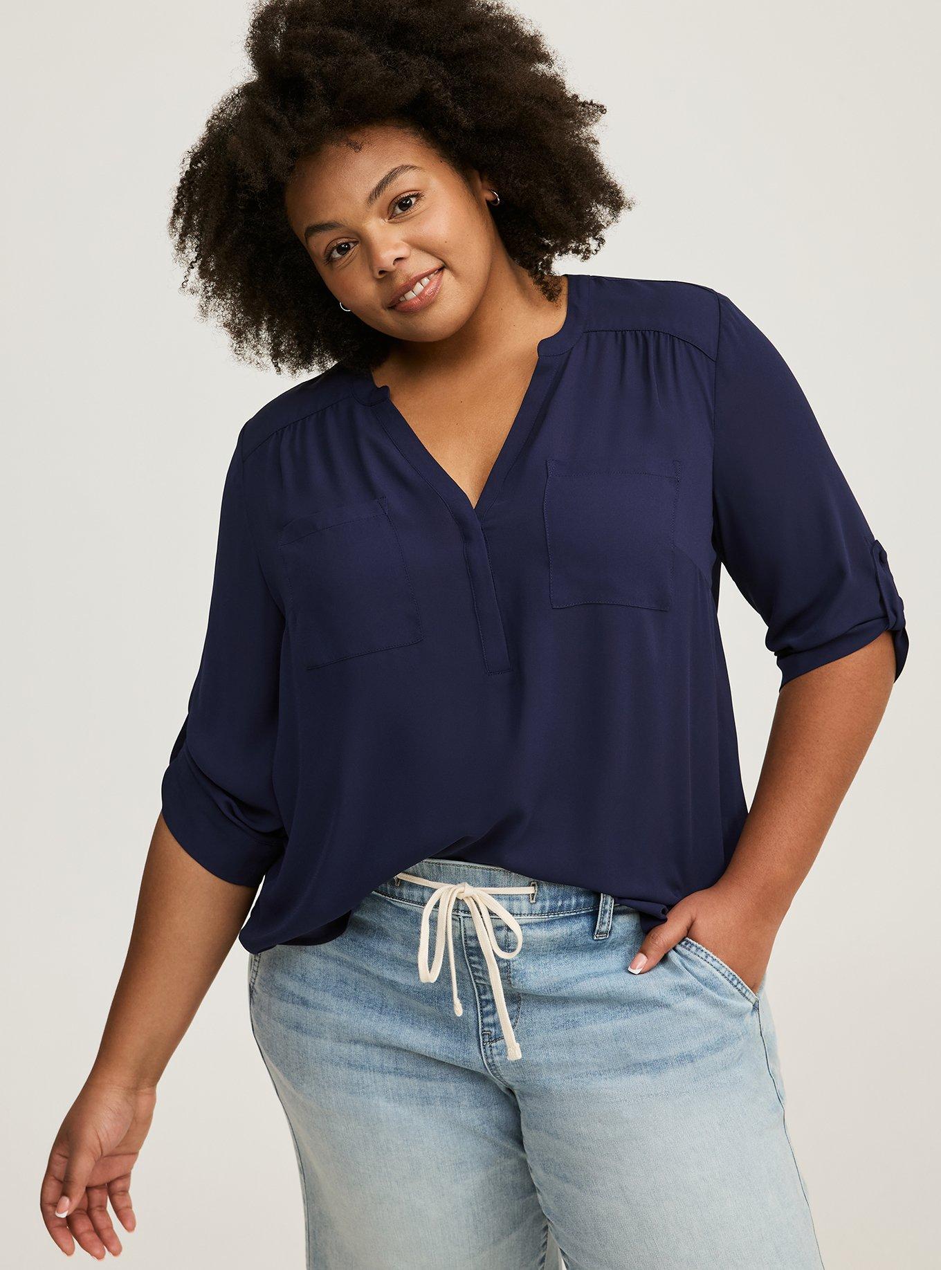 Plus Size - Harper Georgette 3/4 Sleeve Blouse - Torrid