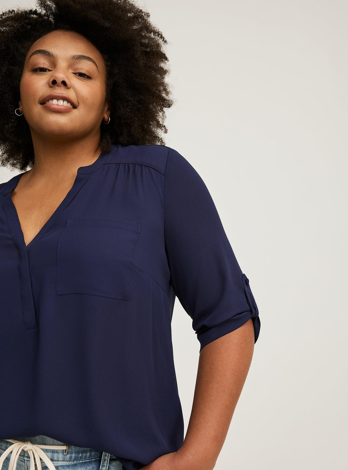 Plus Size - Harper Georgette 3/4 Sleeve Blouse - Torrid