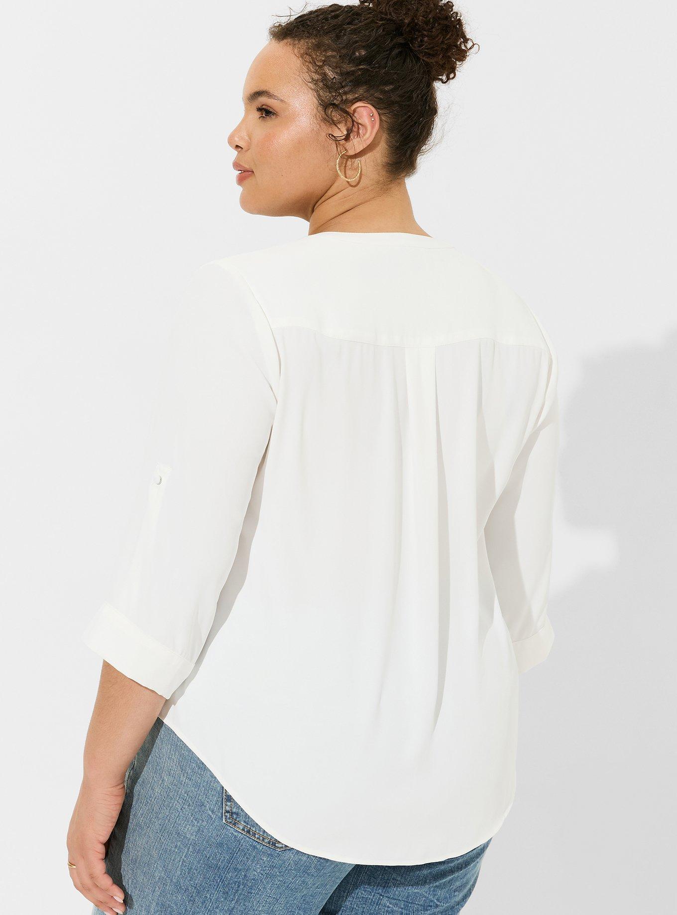 【Raucohouse】Harper 3/4 sleeve top Plus Size - Harper Georgette 3/4 Sleeve Blouse - Torrid