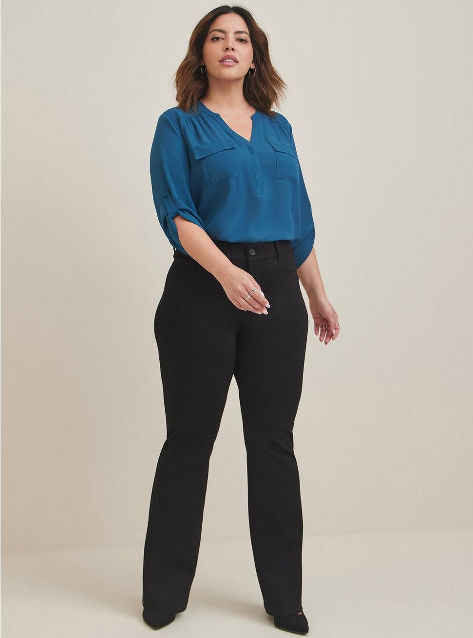 Plus Size Harper Georgette Pullover 3/4 Sleeve Blouse, LEGION BLUE, alternate