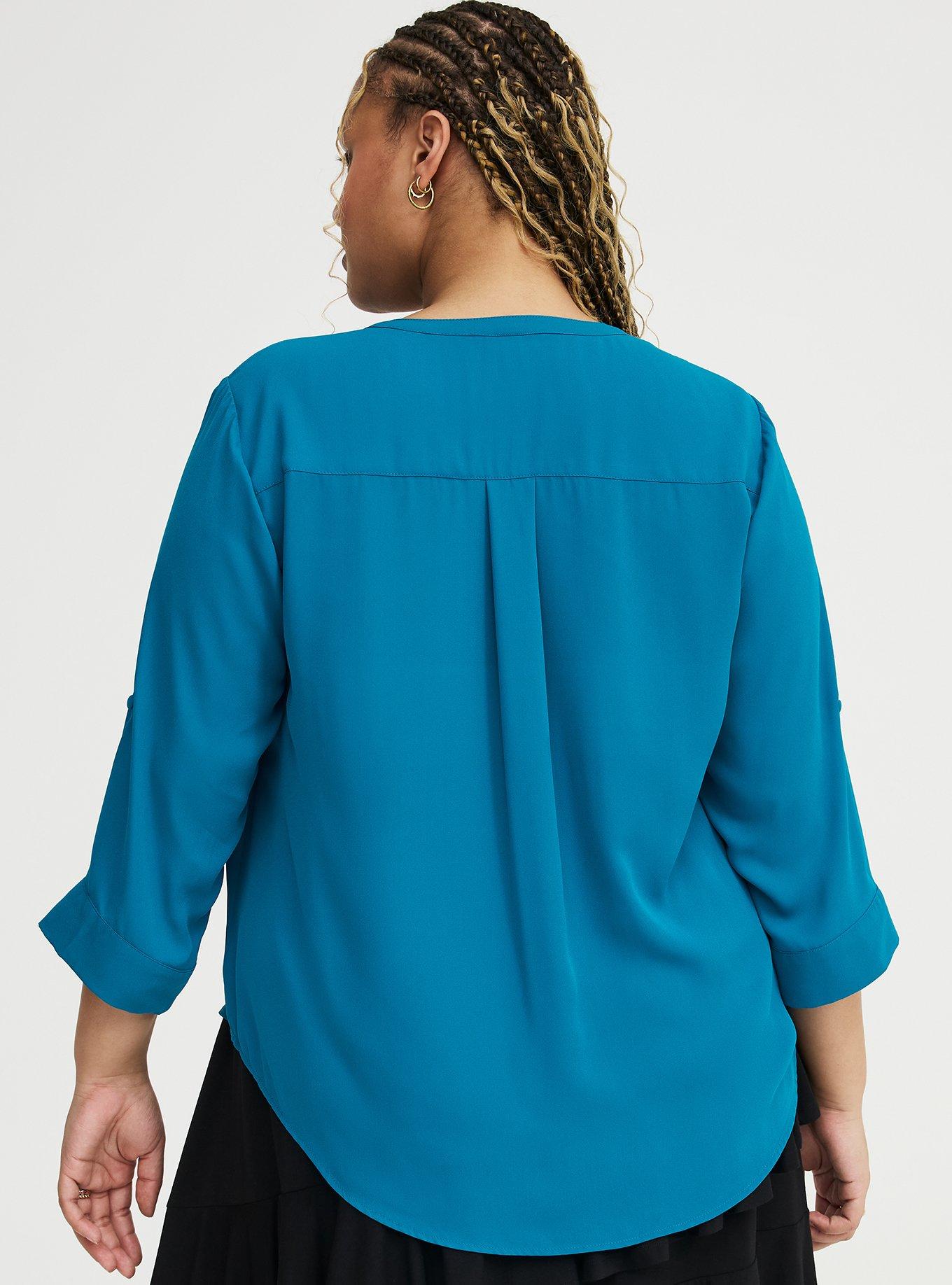 Harper Georgette 3/4 Sleeve Blouse, OCEAN DEPTHS, alternate