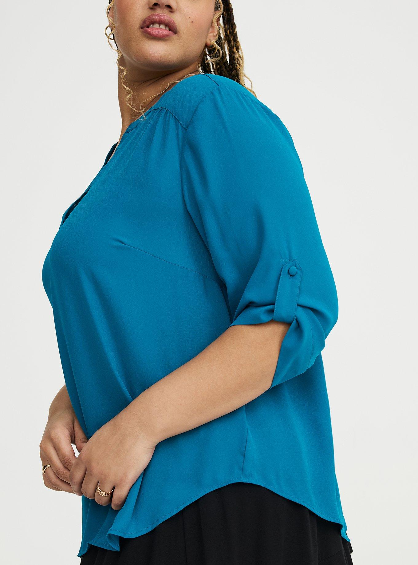 Harper Georgette 3/4 Sleeve Blouse, OCEAN DEPTHS, alternate