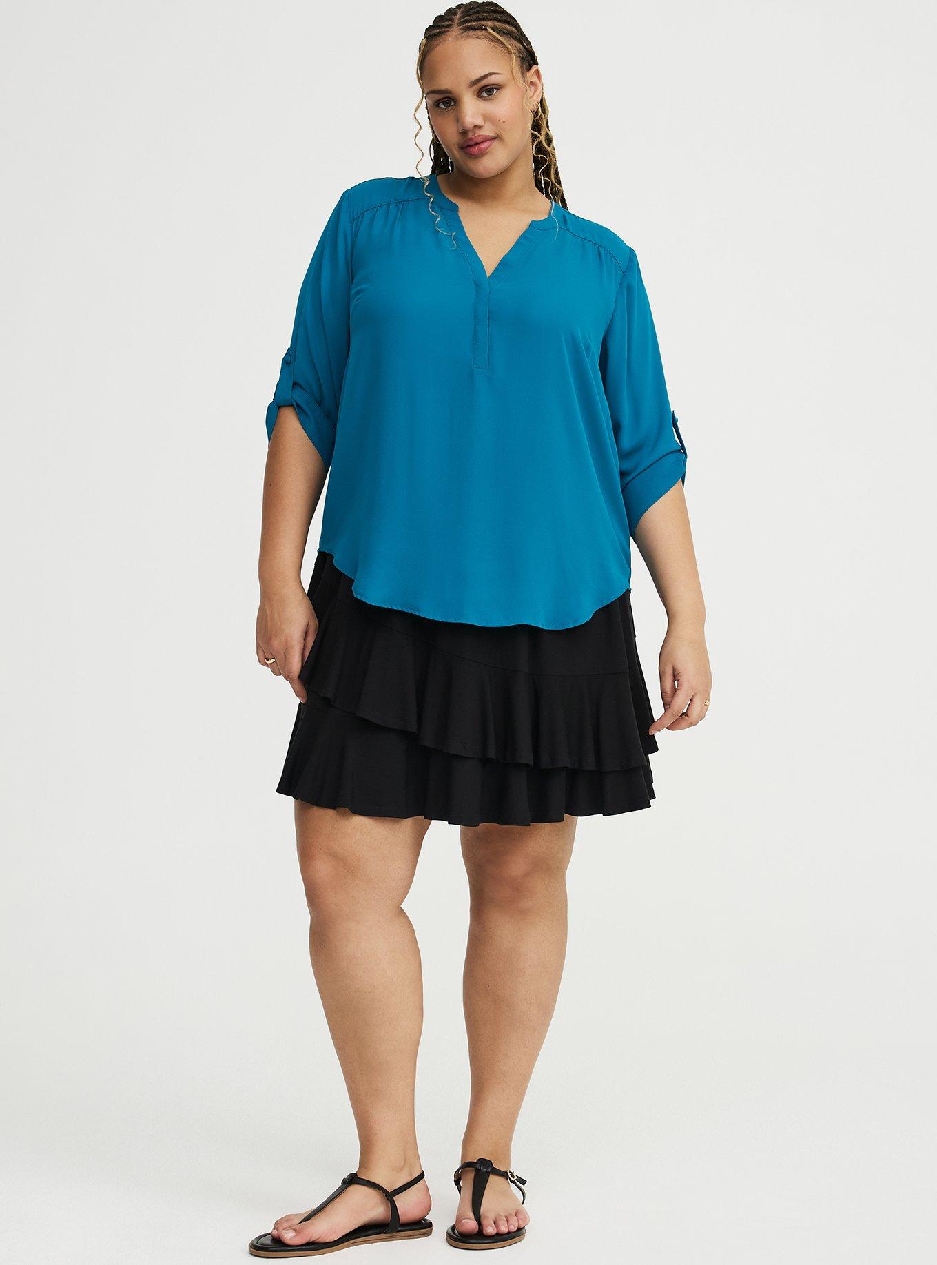 Harper Georgette 3/4 Sleeve Blouse, OCEAN DEPTHS, alternate