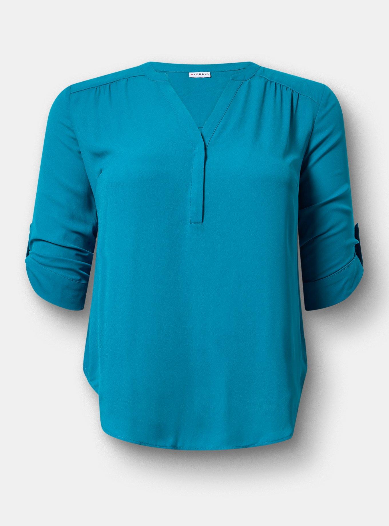 Harper Georgette 3/4 Sleeve Blouse, OCEAN DEPTHS, hi-res