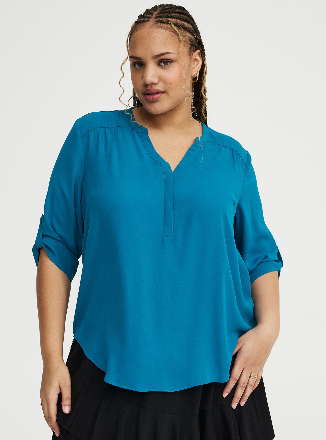 Harper Georgette 3/4 Sleeve Blouse, OCEAN DEPTHS, hi-res