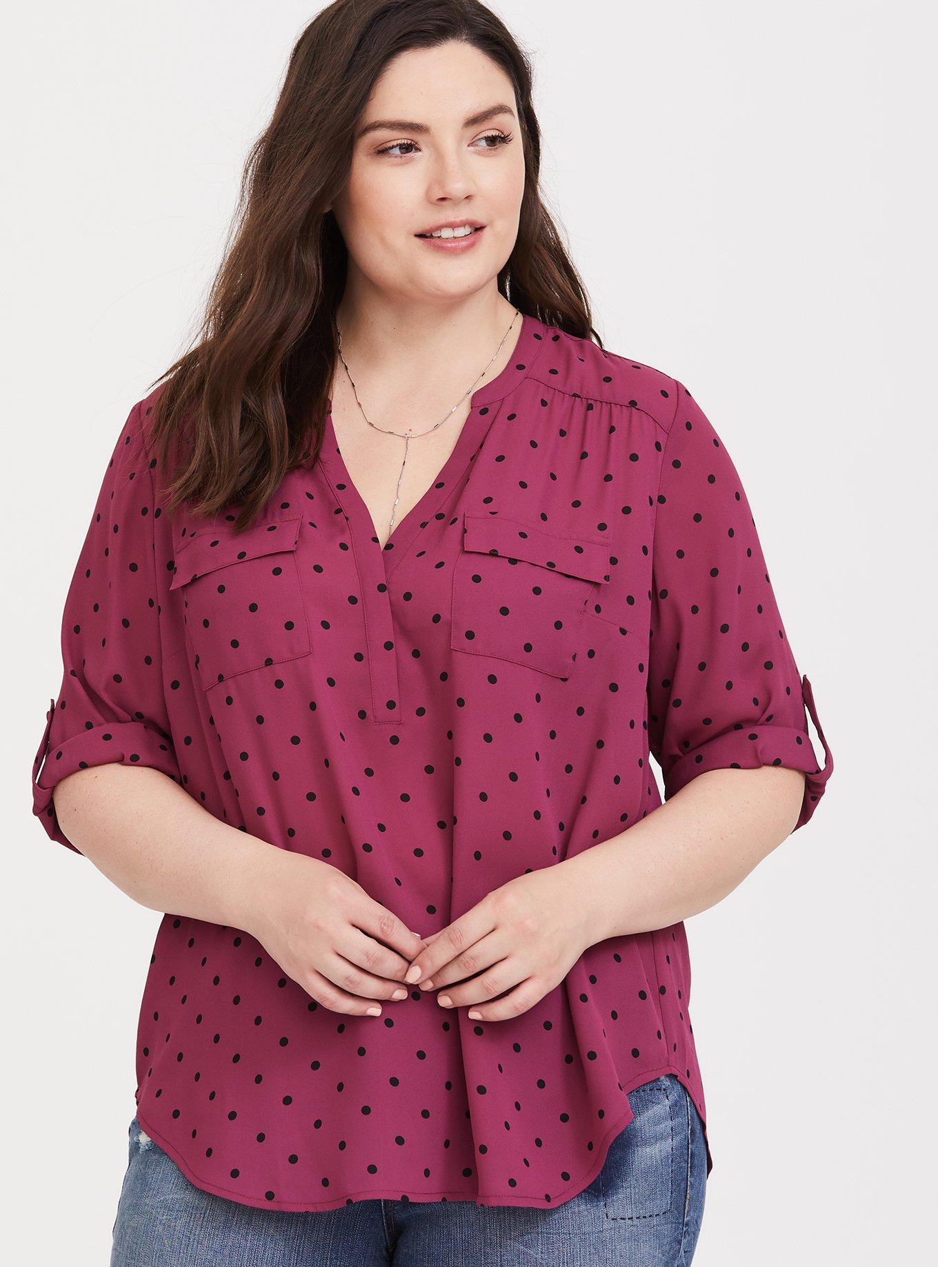 Plus Size - Harper Georgette 3/4 Sleeve Blouse - Torrid, image size:1360x1836