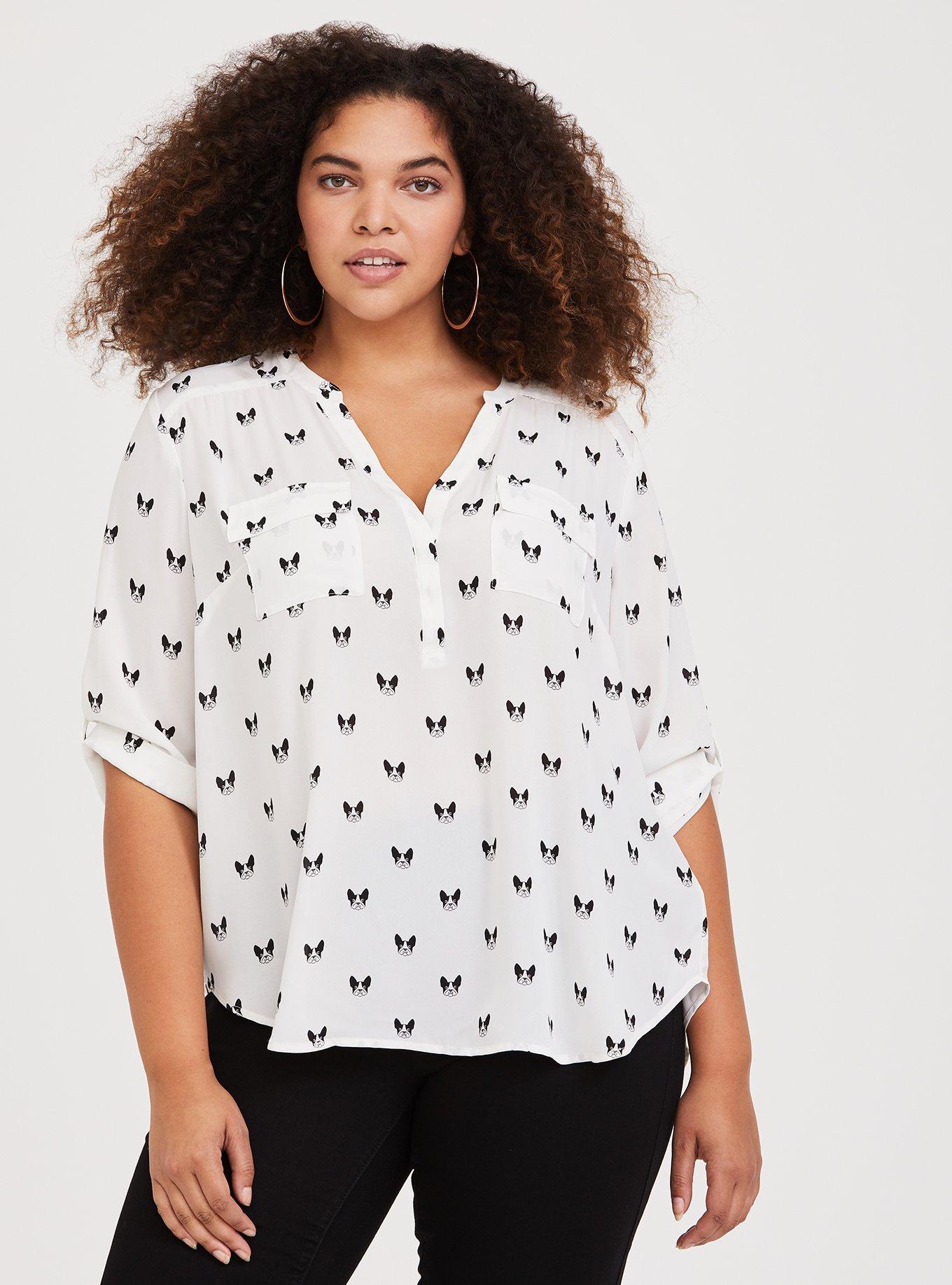 Plus Size - Harper Rayon Crepe Pullover 3/4 Sleeve Blouse - Torrid