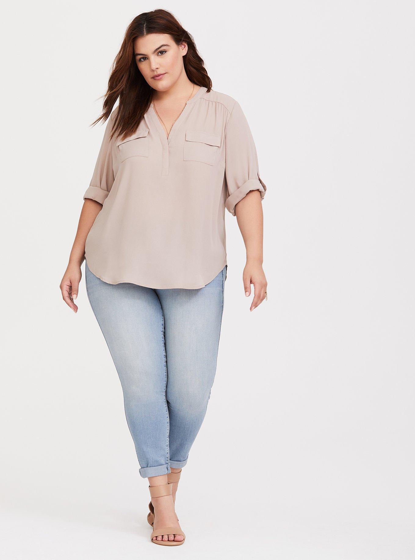 Plus Size - Harper Georgette Pullover 3/4 Sleeve Blouse - Torrid